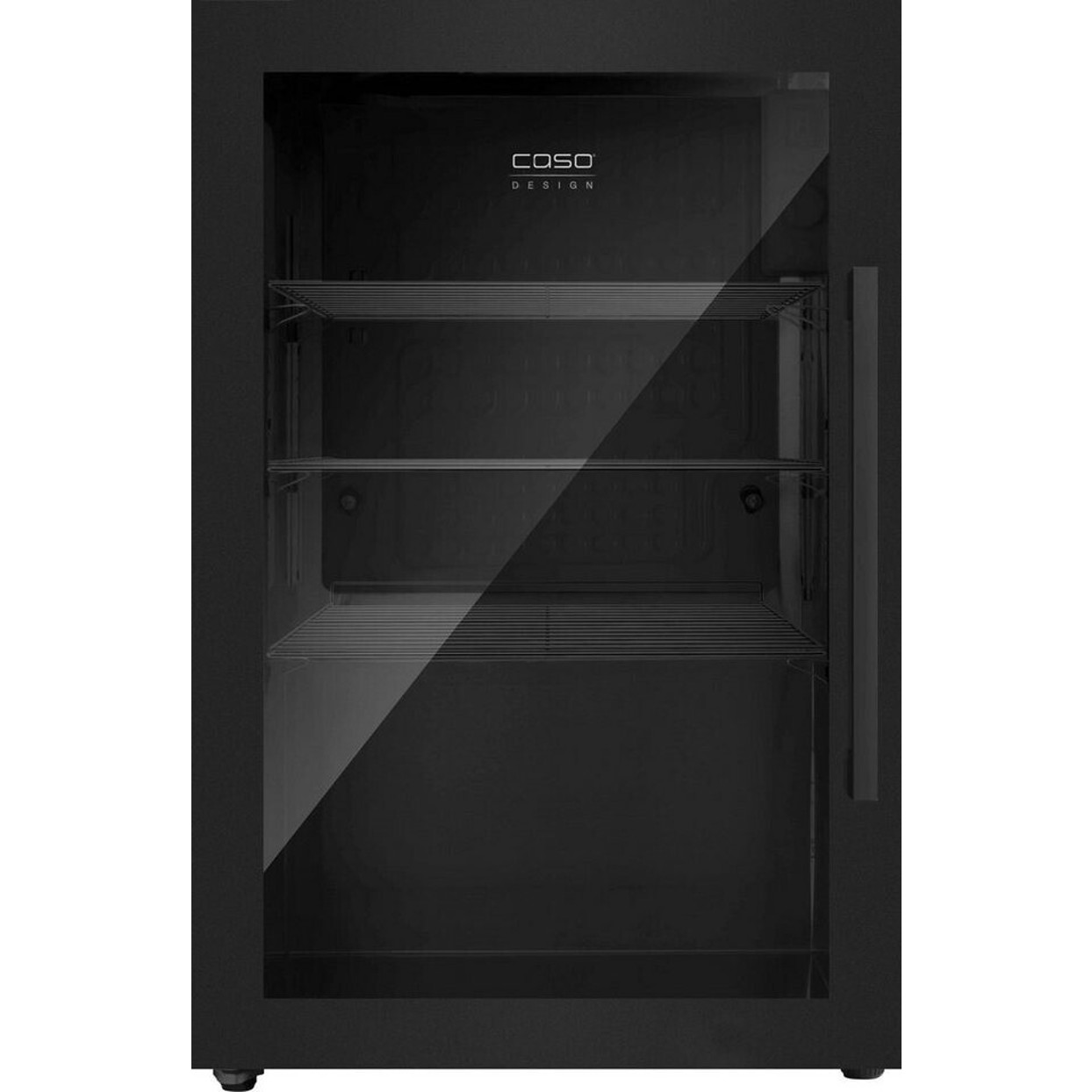Caso - 703 - Integrierbarer Getränkekühlschrank mit Glastür (schwarz, Türanschlag links, Glas/Edelstahl)
