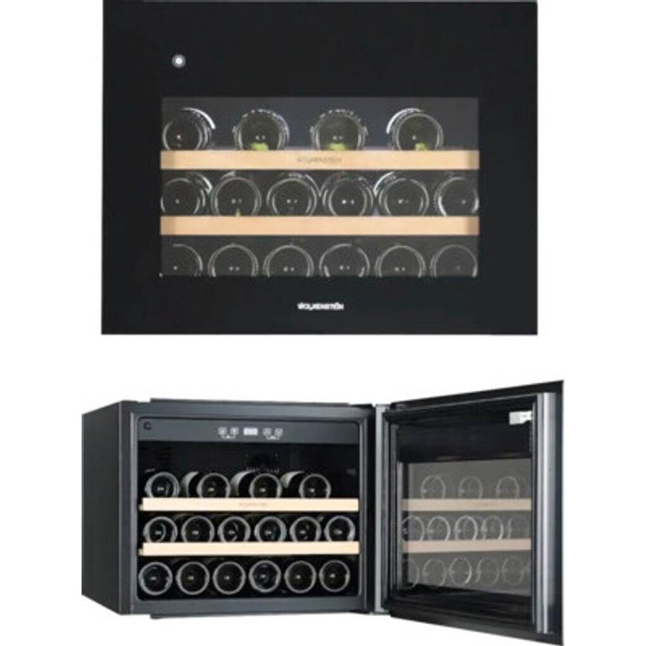 Wolkenstein - EWTS64-28ED Weinkühlschrank Kompakt (schwarz, Glastür, 2 Zonen, LED, 28 Flaschen)