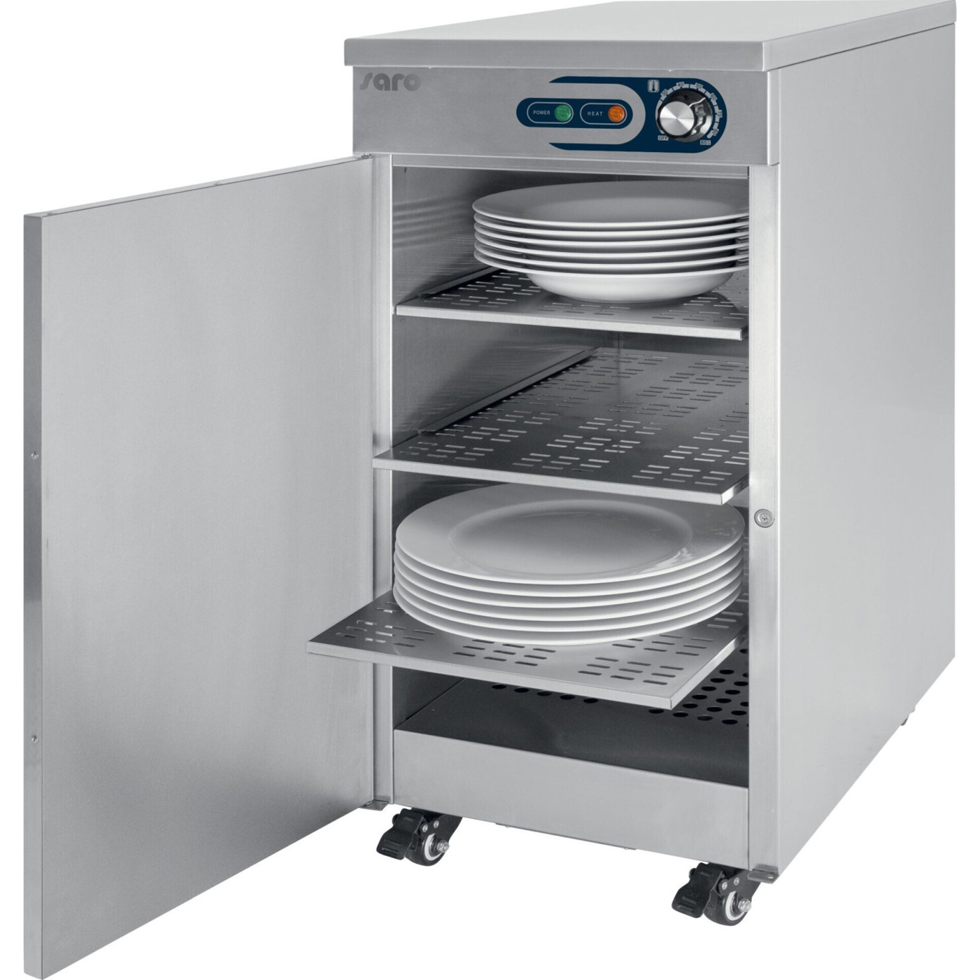 Saro - TW 60 - Kompakter Tellerwärmer (60 Teller Kapazität, silber)