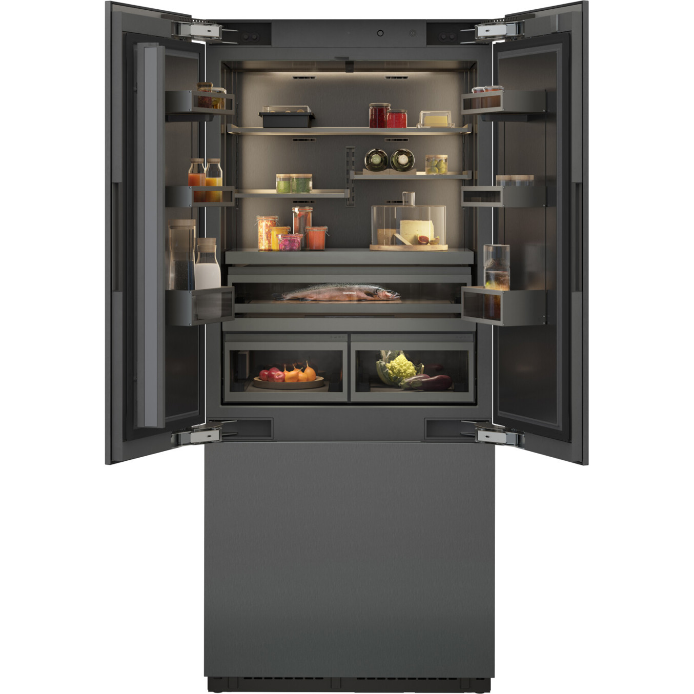 Gaggenau - RVY497190 - Kühl-Gefrierkombination (freistehend, LED Beleuchtung, silber, 2-türig, 379L Kühlbereich, 197L Gefrierbereich)