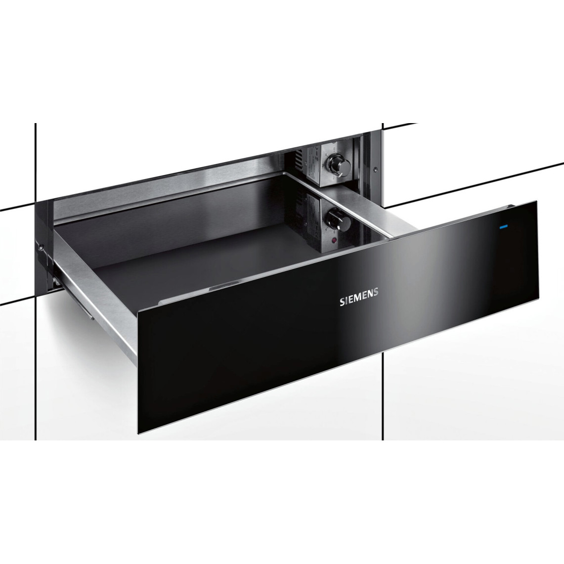 Siemens - BI630CNS1 - Wärmeschublade (schwarz, Push-to-open, Teleskop Vollauszug)