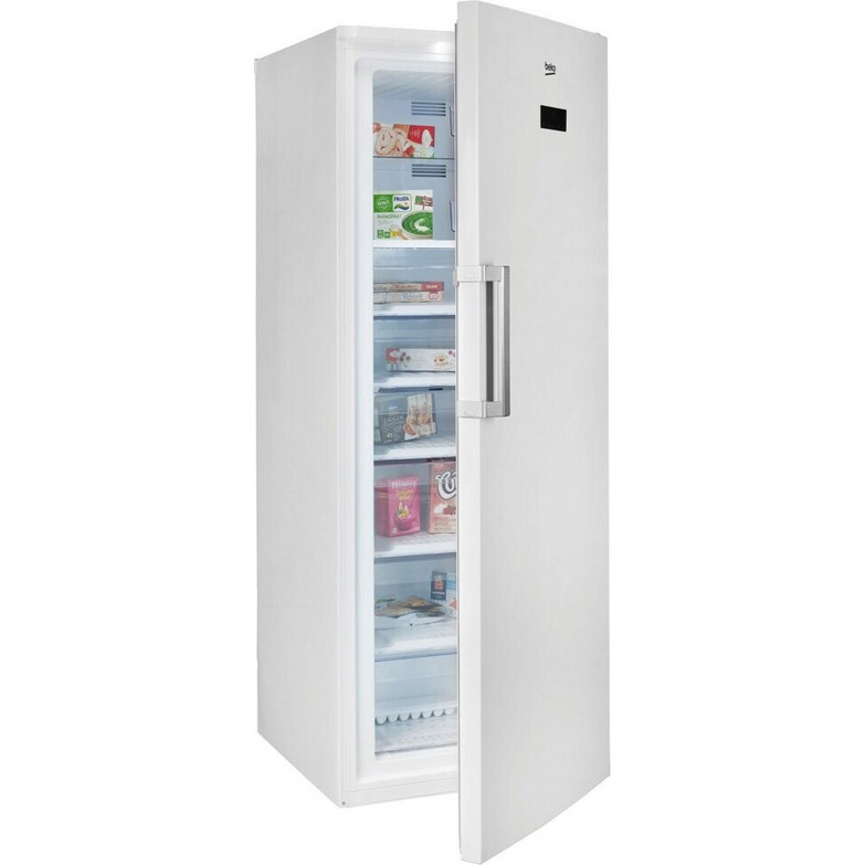 Beko - RFNE448E55W (freistehender, weißer Standgefrierschrank mit No-Frost, 404 Liter, 6 Schubladen, rechts wechselbarer Türanschlag, 35 dB)