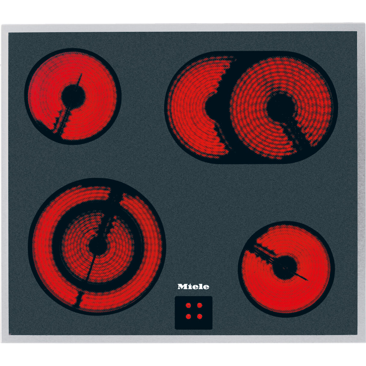 Miele - H 2459 E - Obsidanschwarz Kochfeld-Set (4 Kochstellen, Elektroherd, Glaskeramik, Topfgrößenerkennung)