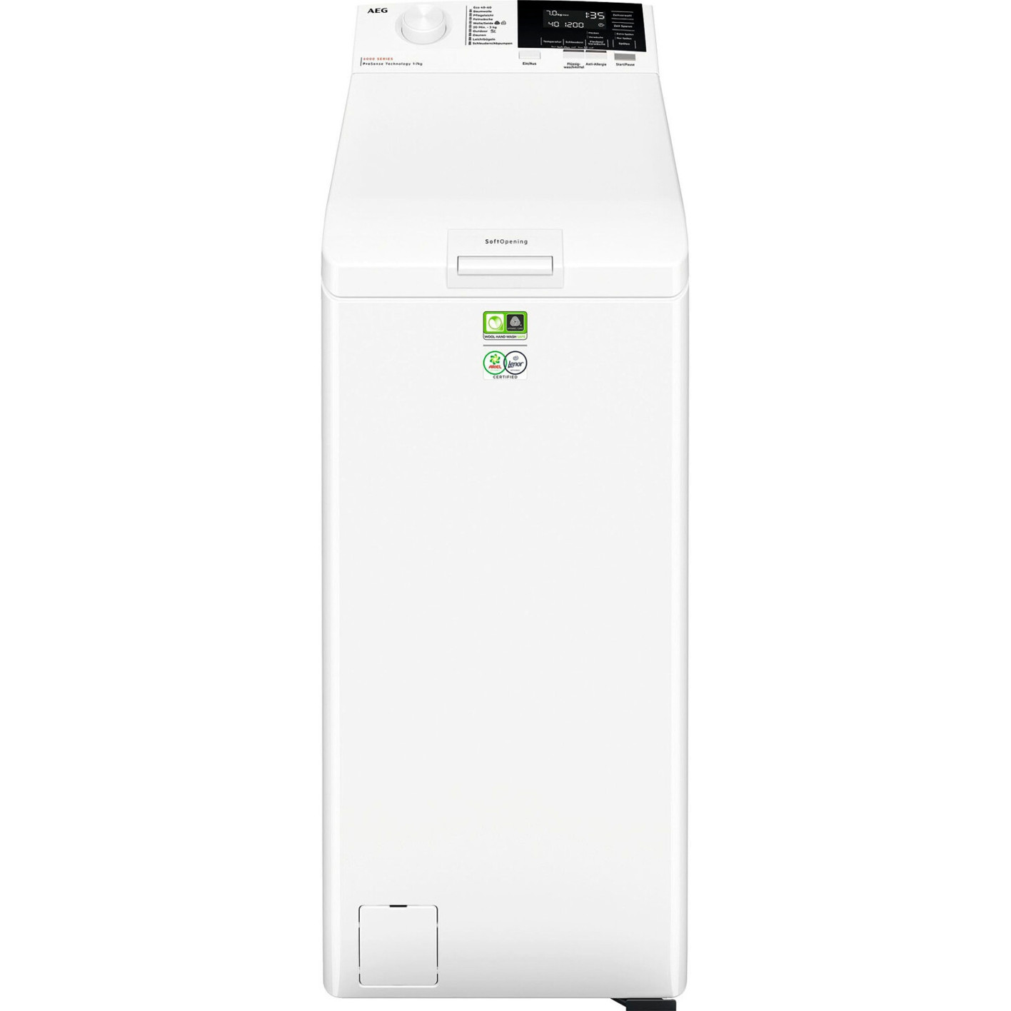 AEG - LTR6A60370 (Toplader Waschmaschine, weiß, 7 kg, freistehend, LED Display, Inverter-Motor, 1.300 U/Min)