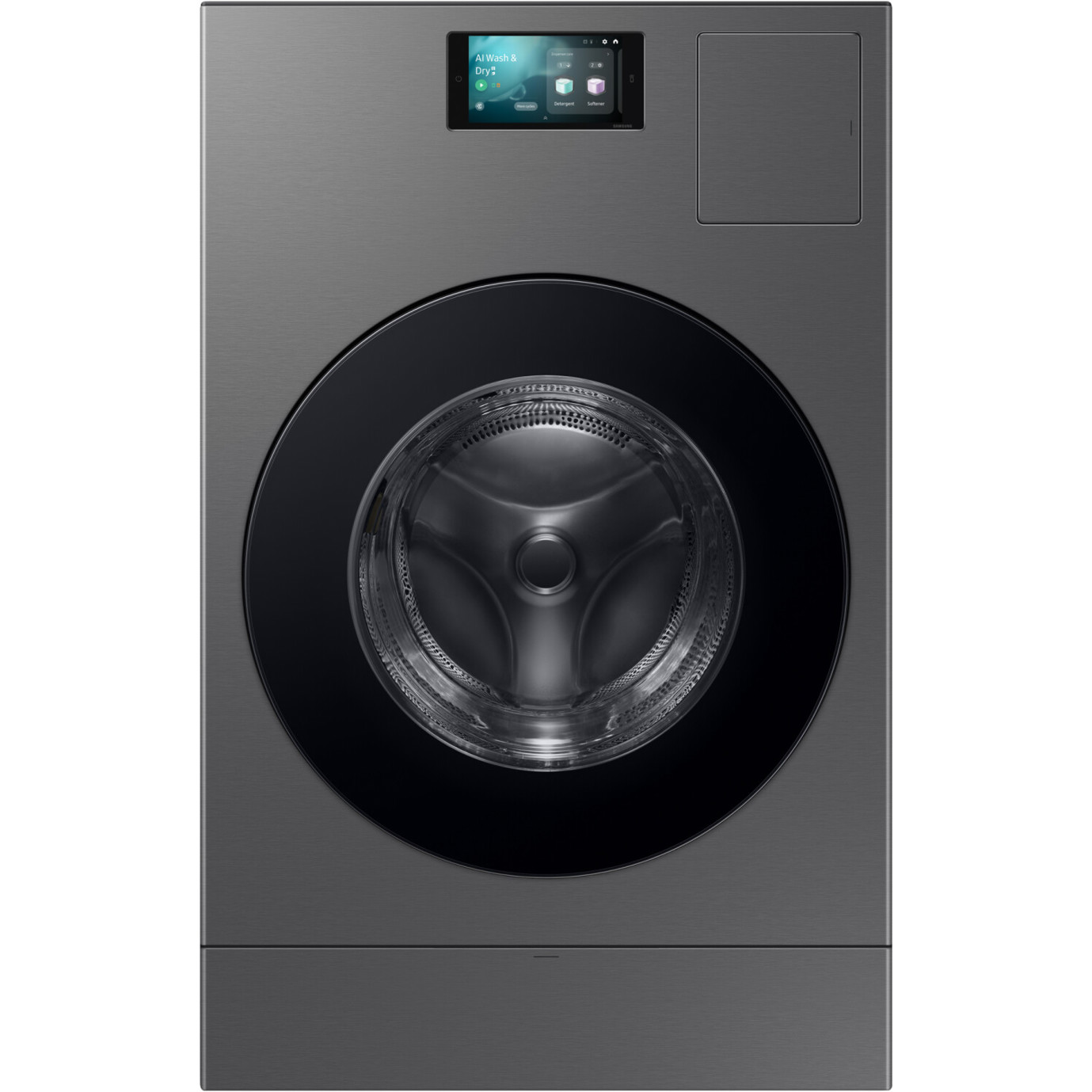 Samsung - WD18DB8995BZ/T2 (freistehender Waschtrockner, 18 kg Waschen, 11 kg Trocknen, Edelstahl, anthrazit, Touchbedienung, Inverter-Motor)