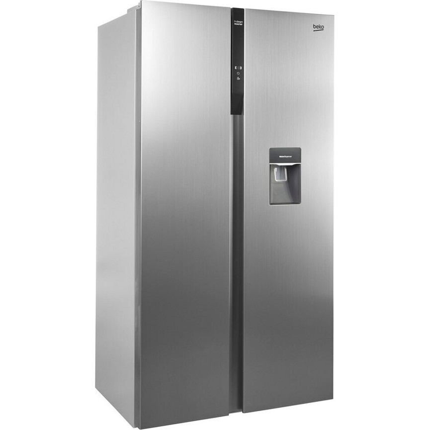 Beko - GNO5322WDXPN (Side-by-Side Kühlschrank mit LED-Beleuchtung - No-Frost - Wasserspender - Türalarm - Silber)