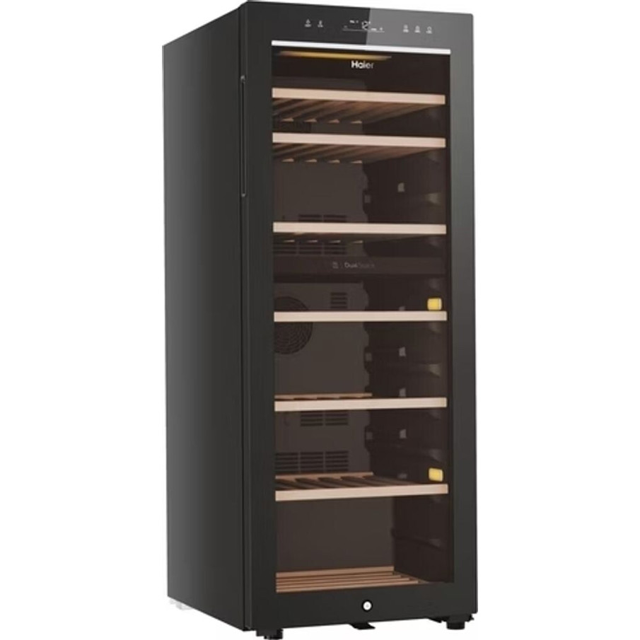 Haier - HWS77GDAU1 - Freistehender 2 Zonen Weinklimaschrank für 77 Flaschen (schwarz) mit UV- und Aktivkohlefilter, leiser Betrieb