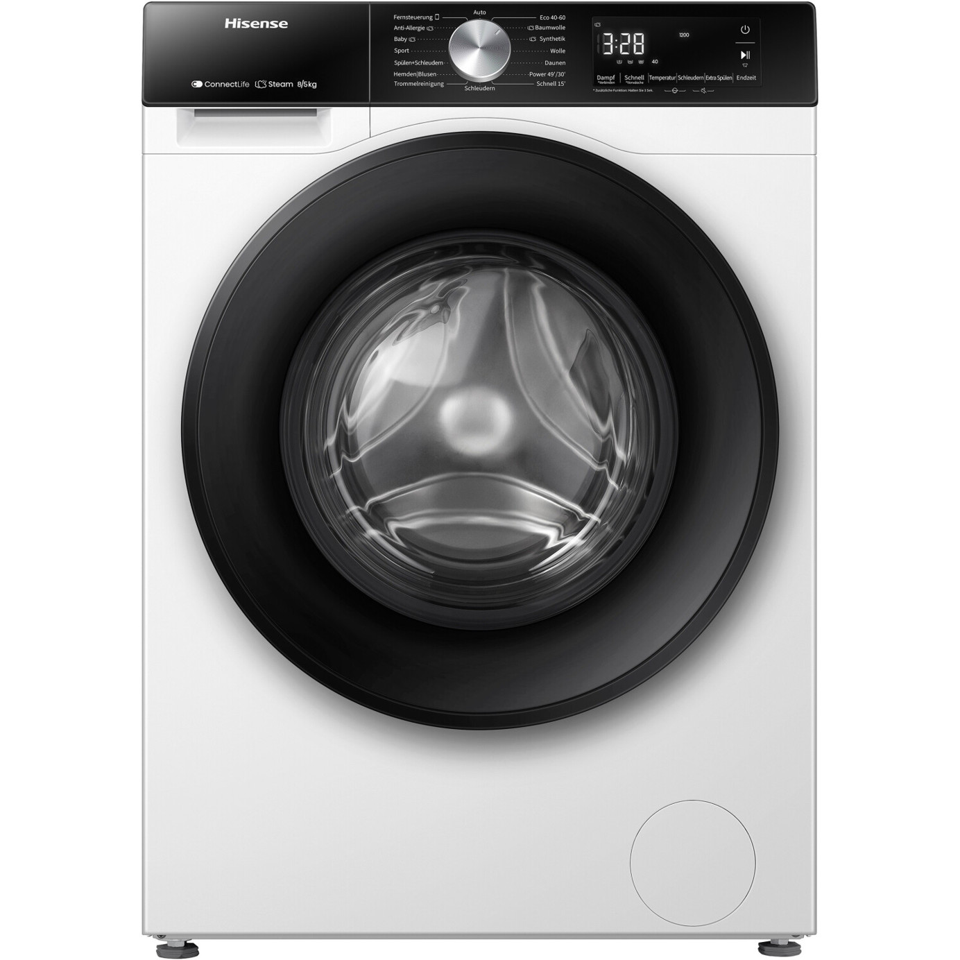 Hisense - WD3S8043BW3 Waschtrockner (8kg Waschen, 5kg Trocknen, Inverter-Motor, WLAN, Smart Pairing, weiß/schwarz)