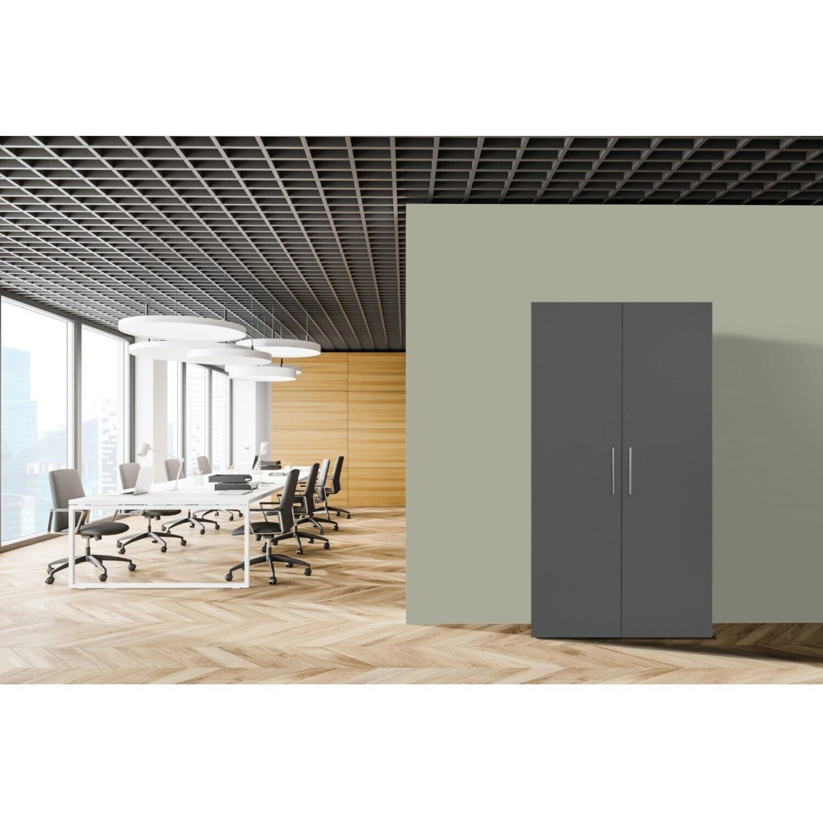 Respekta - SKWGS (Miniküche - grau - 74L Kühlschrank, Abtauautomatik, Glasablage - 67cm Tiefe - 104cm Breite)