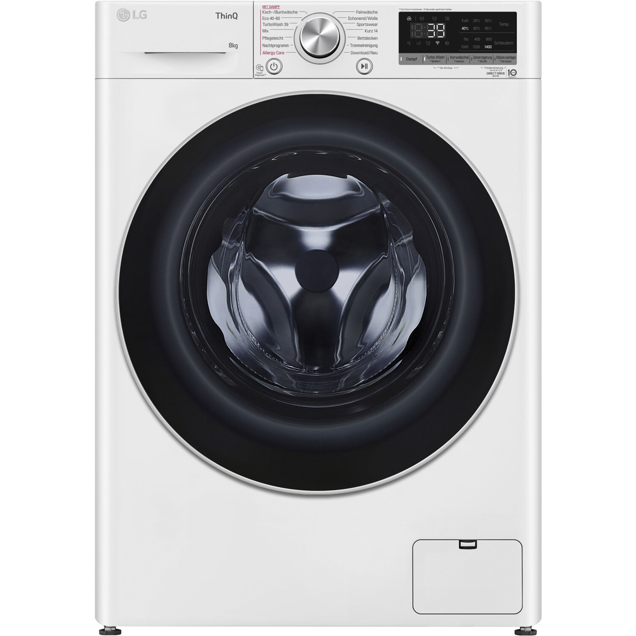 LG - F4WV708P1E (Smart Frontlader Waschmaschine - WLAN, 8kg, weiß, AquaLock, 1.400 U/Min)