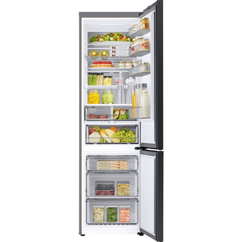 Samsung - RL38A776ASR/EG - Kühl-Gefrierkombination freistehend (Grauer Stahl, No-Frost, LED Beleuchtung, Power Freeze, 203cm hoch)