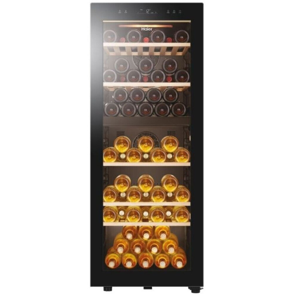 Haier - HWS79GDG, Freistehender Weinklimaschrank (silber, 79 Flaschen, 5-20°C)