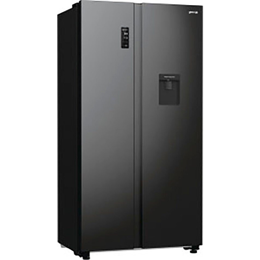 Gorenje - NRR 9185 - Side-by-Side-Kühlschrank (schwarz, 547L, freistehend, No-Frost, LED-Beleuchtung, rechts)