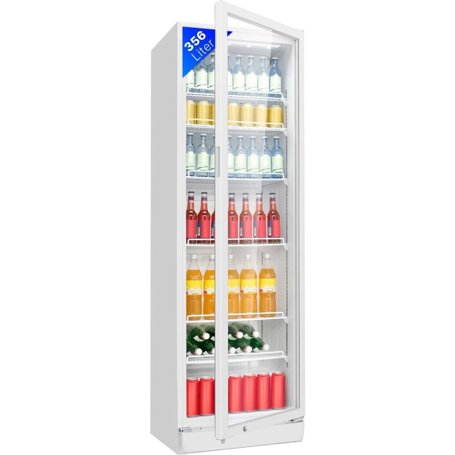 Bomann - KSG 7351 - Weißer freistehender Getränkekühlschrank (abschließbare Glastür, 356L, 59,5 cm Breite, Gefrierfach)