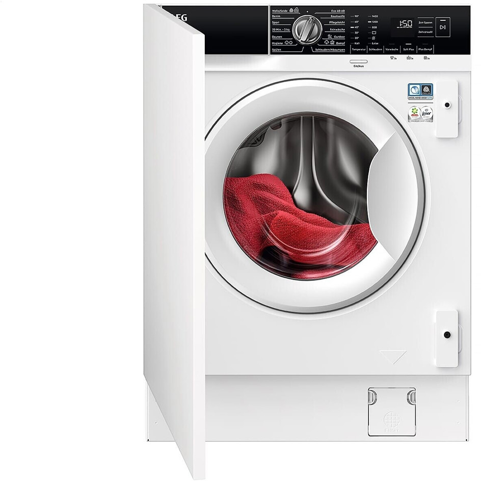 AEG - LR7BI6480 (Einbauwaschmaschine 8kg, LED-Display, leise, Inverter-Motor, ProSteam)