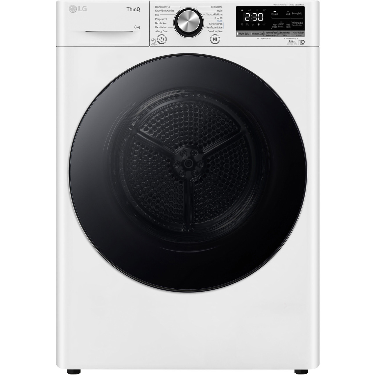 LG - RT80V9W (Wärmepumpentrockner, 8 kg, weiß/schwarz, freistehend)