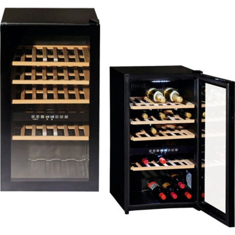 Wolkenstein - WTS49DWW (Freistehender Weintemperierschrank - Schwarz, Wechselbarer Türanschlag, 116 Liter, 49-Flaschen Lagerung, TouchControl, LED-Beleuchtung)