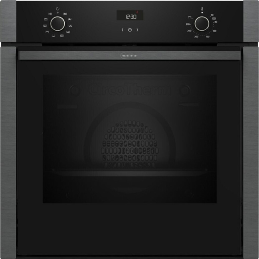 Neff - B3ACE2AG3 (Backofen) - Einbau Elektrobackofen (schwarz, mit Stangengriff, versenkbare Tür, 71 Liter Innenvolumen, Hydrolyse Reinigung, Display mit Uhr, 7 Betriebsarten, Schuko-Stecker)