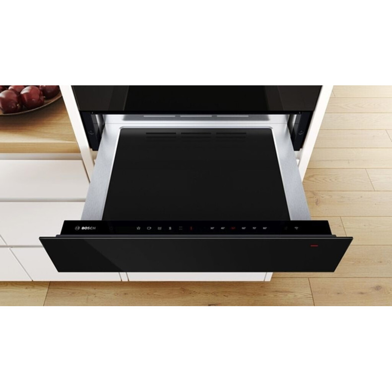 Bosch - BIC7101B1 (Wärmeschublade) - Schwarz, Grifflose Design (Teller/Tassen/Speisen Wärmen)