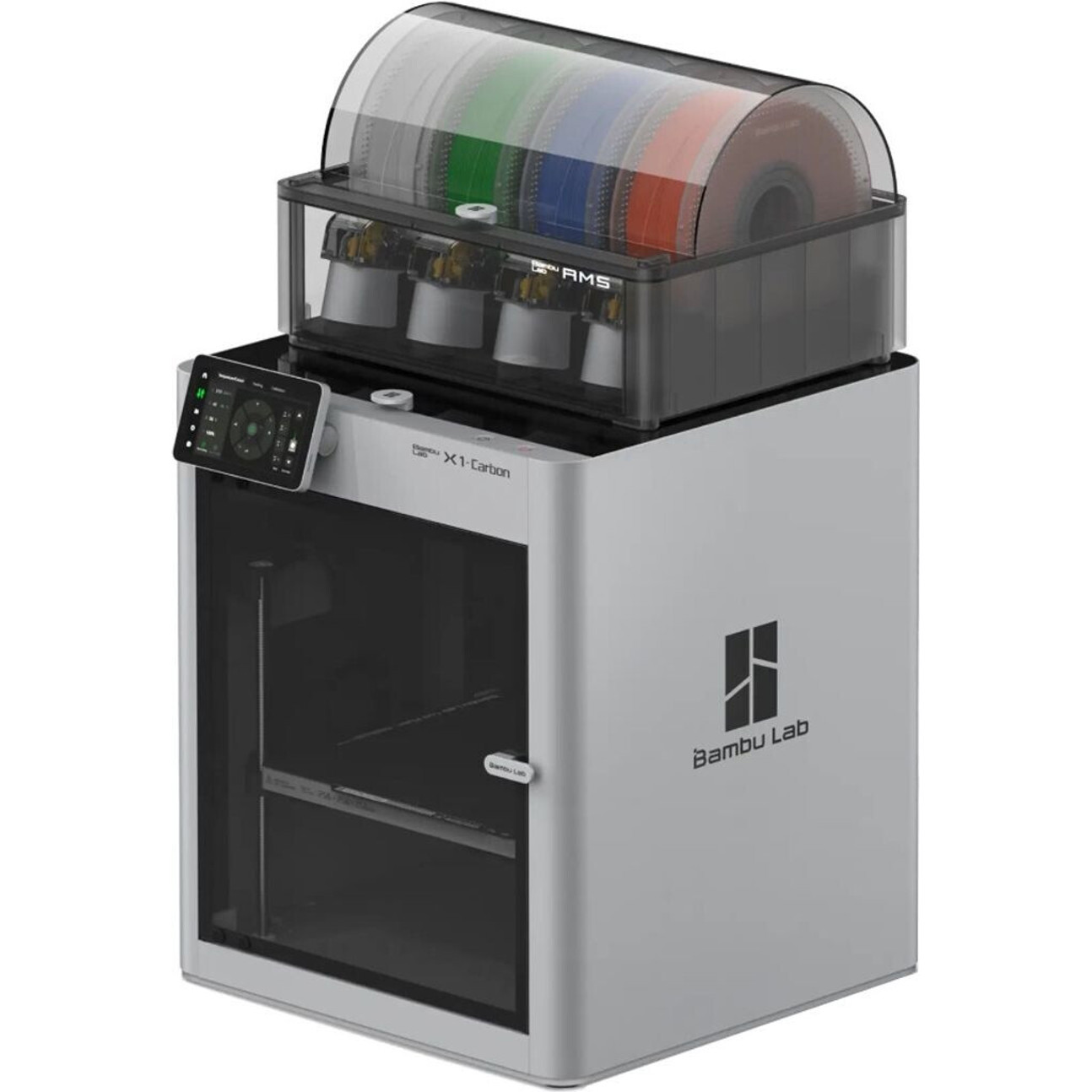 Bambu Lab - X1 Carbon Combo 3D Printer (Silber, 500 mm/s Druckgeschwindigkeit, 1,75 mm Filament, 256 x 256 x 256 mm Druckbereich, integrierte Kamera, LCD-Touchdisplay)