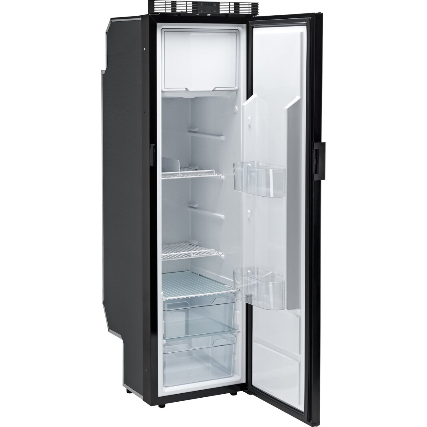 Indel Webasto Marine - Slim 140 (Schwarz, 1-türig, LED-Beleuchtung, Einstellbare Tür, Kompressor Kühlschrank, 140 Liter)