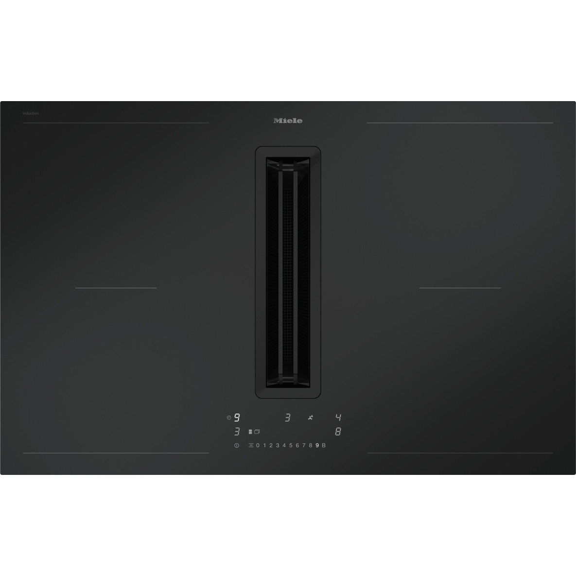 Miele - KMDA 7876 FL-U - Induktionskochfeld mit Dunstabzug, 4 Kochstellen, Glaskeramik, vorn angeordnetes Touch-Control, Umluftbetrieb, Flexible Kochzonen, WLAN-fähig