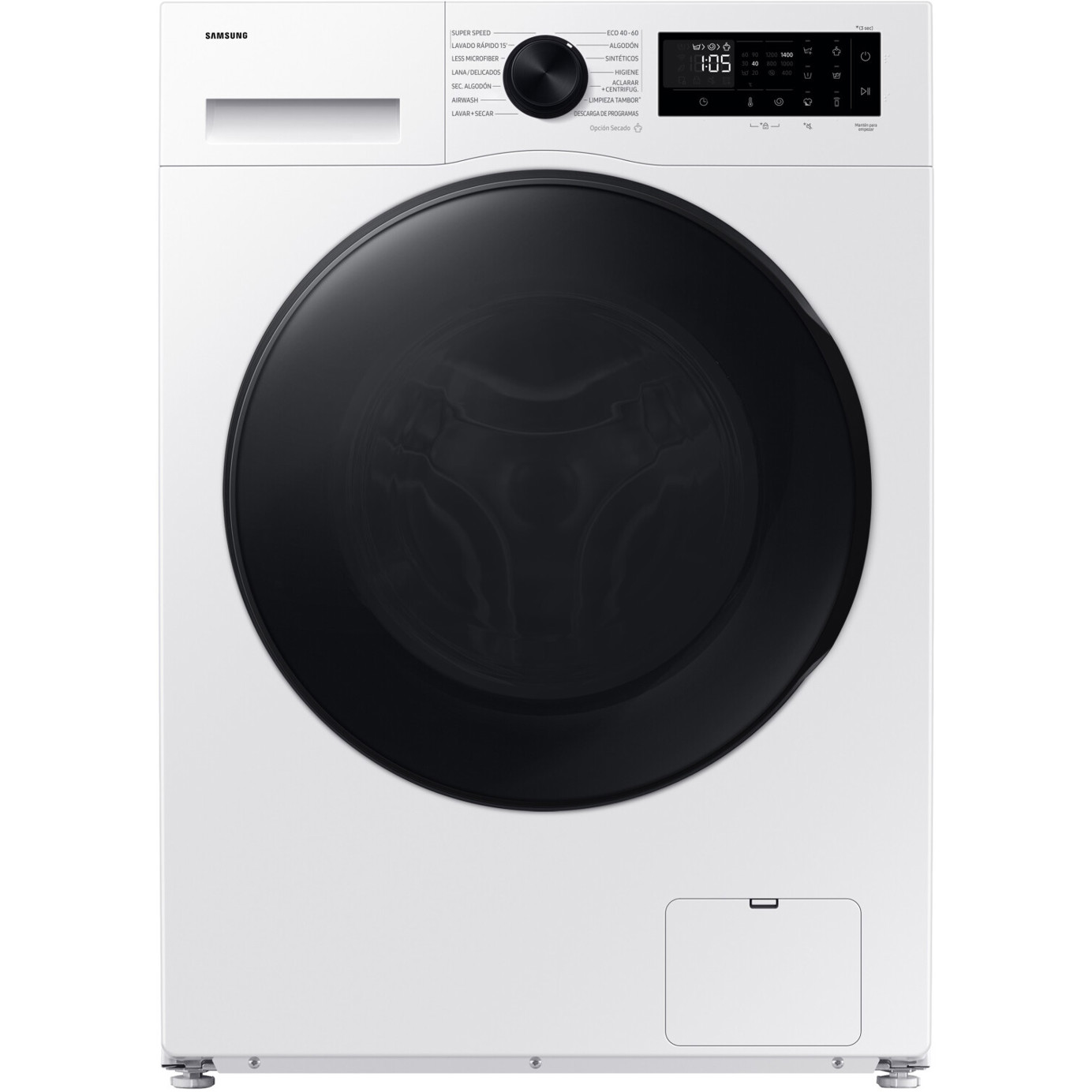 Samsung - WD90DG5G34BE/EG - freistehender Waschtrockner (9kg / 5kg, LED-Display, Inverter-Motor, weiß/schwarz, Frontlader)
