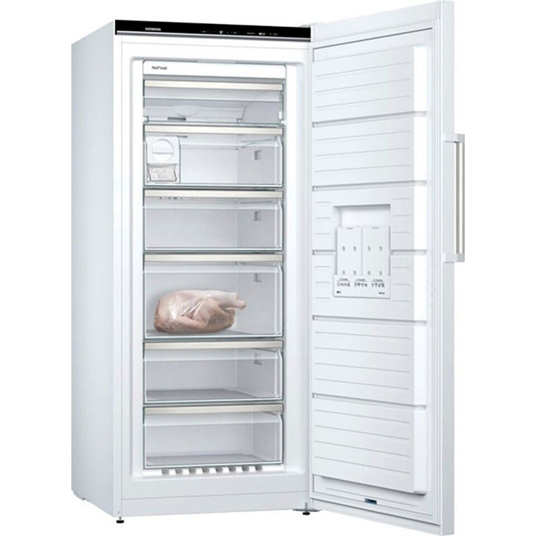 Siemens - GS51NAWC - Großer Standgefrierschrank, weiß (4-Sterne, wechselbarer Türanschlag, Schnellgefrieren, optisches & akustisches Warnsignal, 290 Liter, No-Frost)