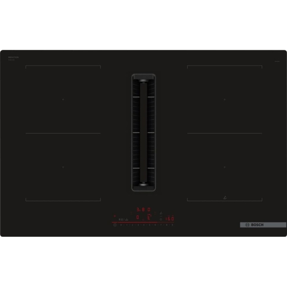 Bosch - PVQ811H26E, Induktionskochfeld mit Dunstabzug und Touch-Control (Schwarz, 4 Kochstellen, WLAN)