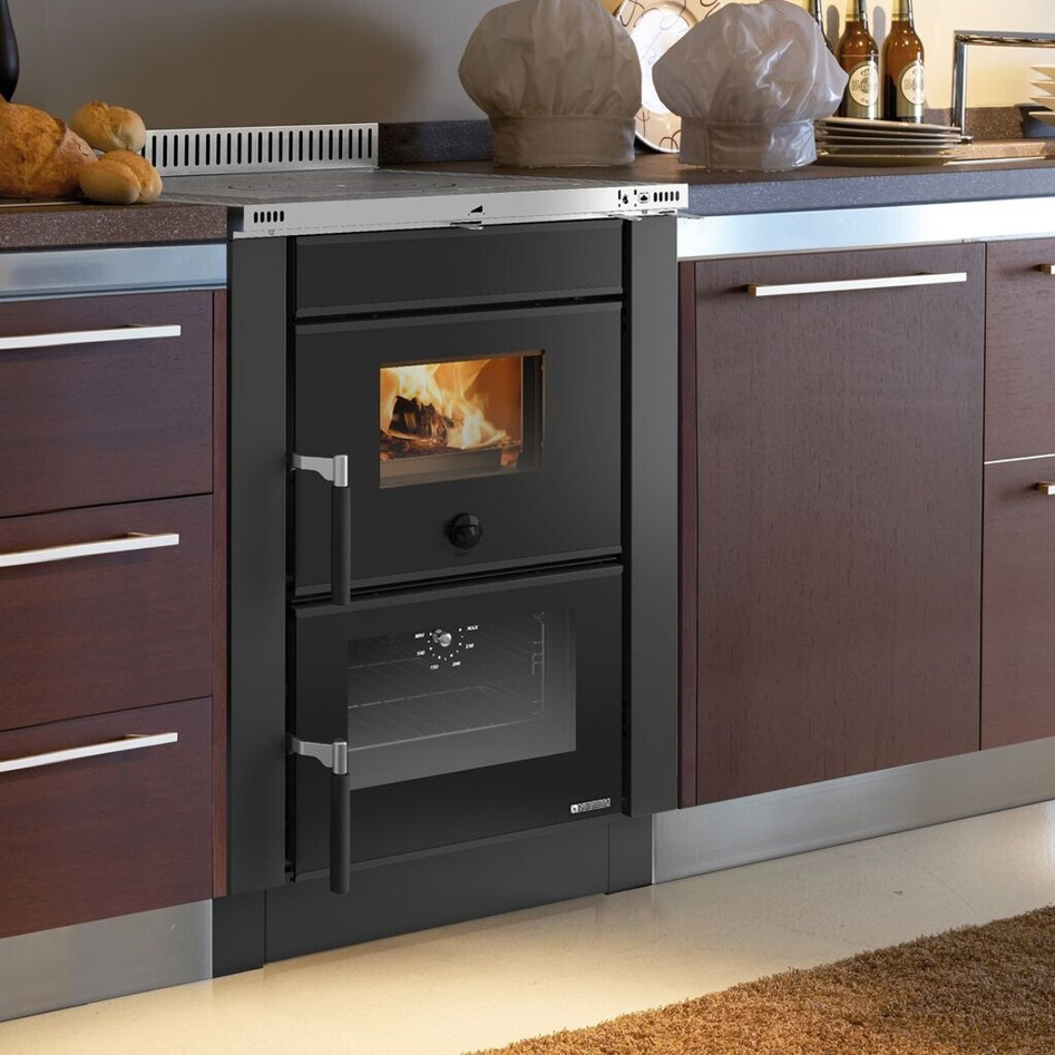 La Nordica - Vicenza Evo - Dauerbrandherd aus Gusseisen mit Backofen & Sichtfenster (6 kW Heizleistung)