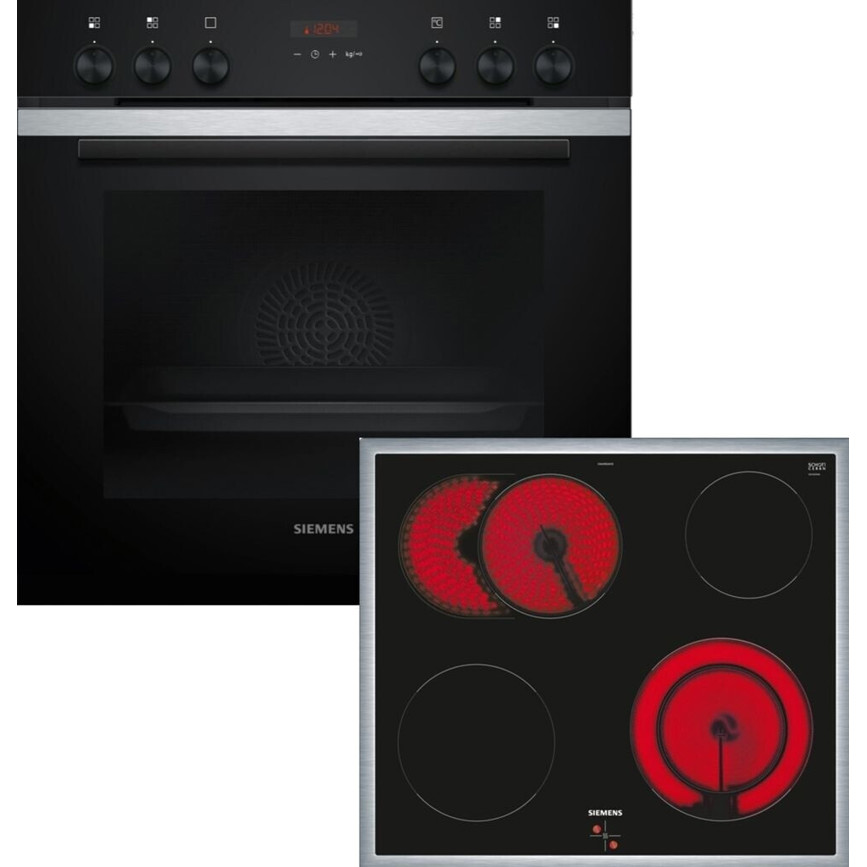 Siemens - HE273ABS3 (Elektro-Kochfeld, Ceran, 71L, Pyrolyse, iQ300, 4 Kochzonen, Schwarz)