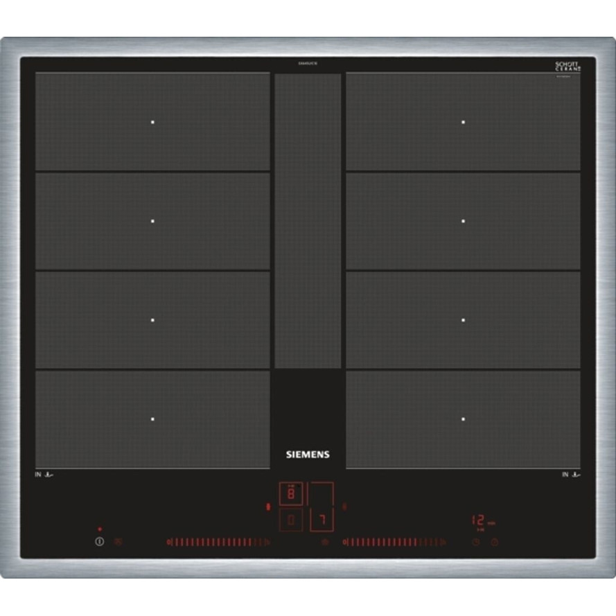 Siemens - EX645LYC1E (Induktionskochfeld 4 Kochzonen) - schwarz - Flexible/Vario-Induktion & Bratsensor - mit Touch-Control und Slider