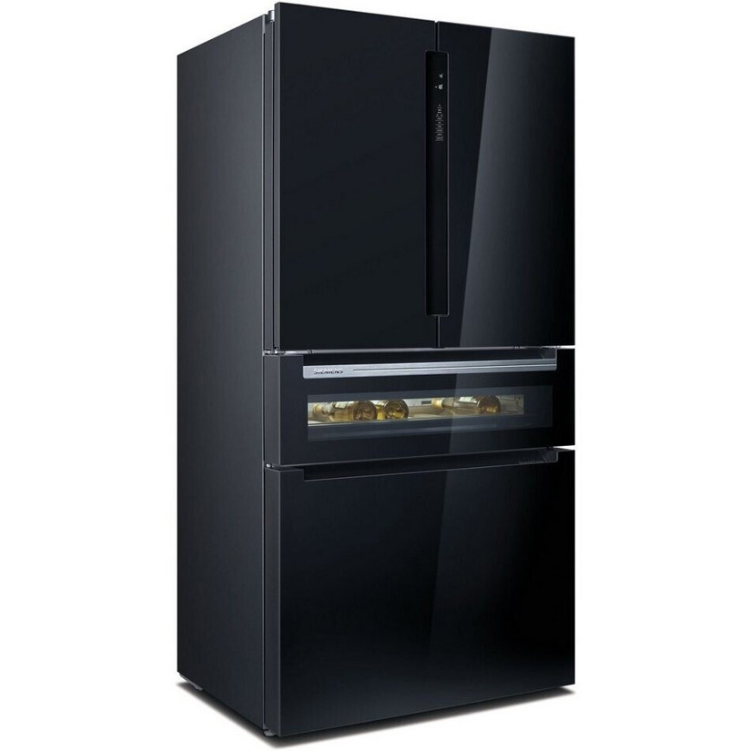 Siemens - KF96RSBEA (French-Door-Kühlschrank, schwarz, freistehend, LED-Beleuchtung, Stahlblech, No-Frost, 2 Türen, 4 Sterne Gefrierklasse, 572 Liter)