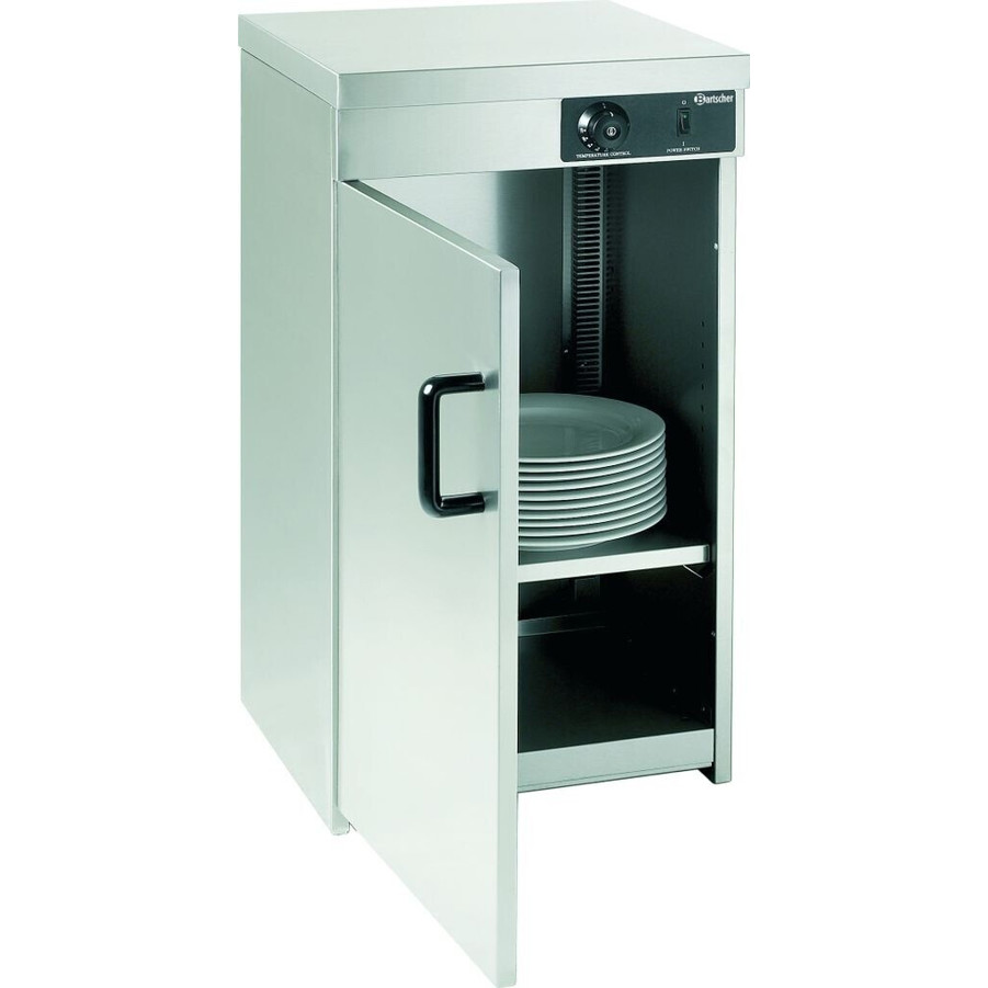 Bartscher - B103063 Tellerwärmer (Griff, Edelstahl-Optik, 55-60 Teller, Ein-/Aus-Schalter)