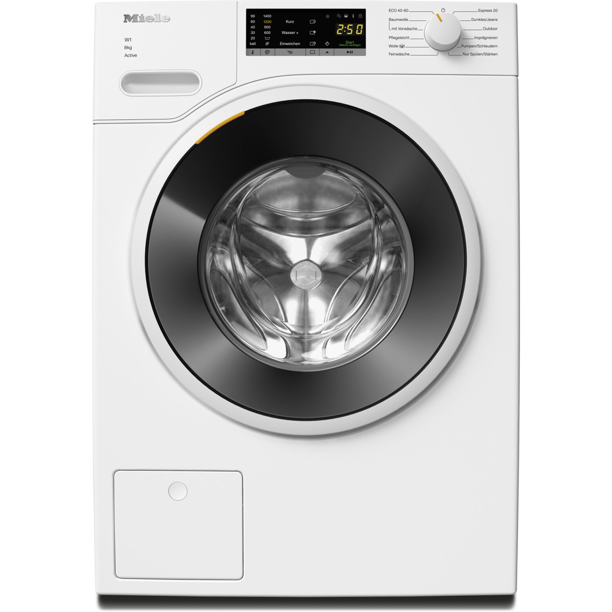 Miele - WWA 120 - Smart Waschmaschine 8kg (Frontlader, 1400 U/Min, automatische Waschmitteldosierung, Schontrommel)