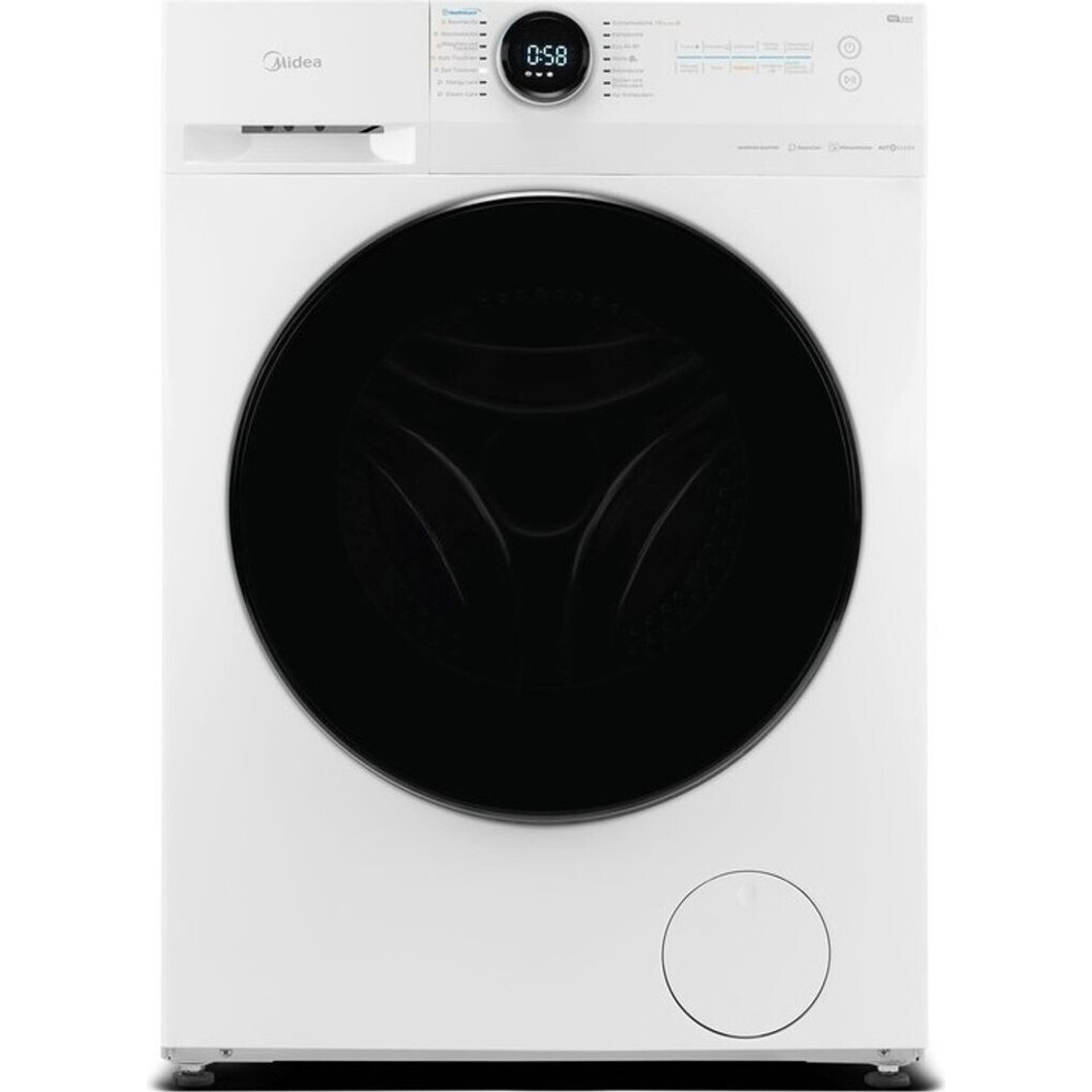 Midea - MF200D86WB - freistehender Waschtrockner (weiß) - Frontlader mit Inverter-Motor, 8kg Waschen, 6kg Trocknen, SteamCare